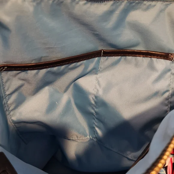 Tommy Bahama Red and Blue Leaf Print Tote - Picture 6 of 8